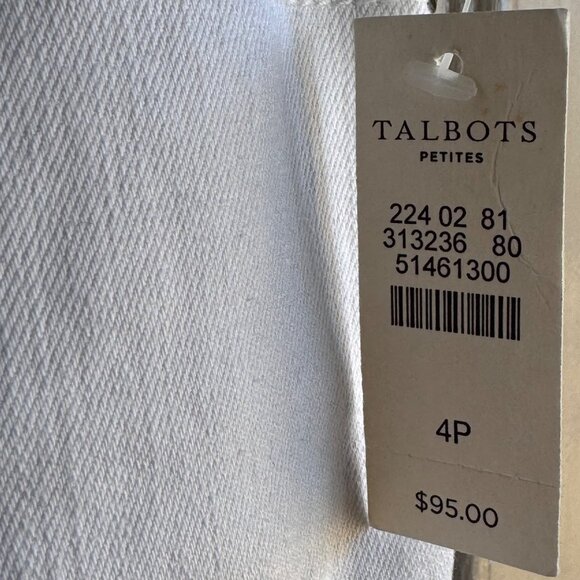 Talbots Flawless White Girlfriend Jeans 4P Ankle Length Mid-Rise Relaxed-Leg $95 - Picture 4 of 10